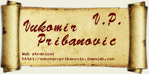 Vukomir Pribanović vizit kartica